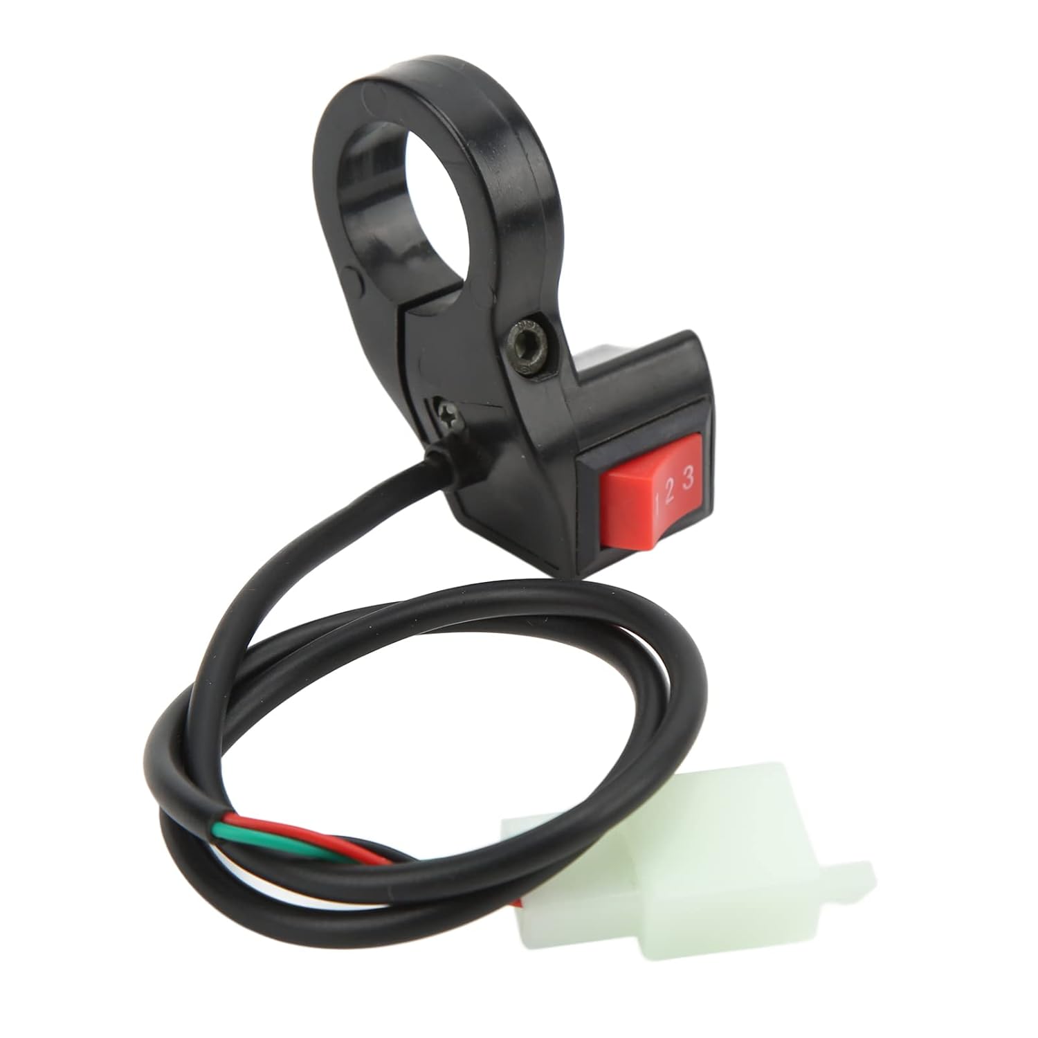 Handlebar Control Switch, 22mm Diameter Black Push Button ON-None-ON Function for Road and Mountain Bikes Easy Installation for Cycling Enthusiasts