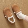 Thick-soled Imitation Lamb Wool Shoes 2025 Winter Velvet Retro Birkenstocks Fashionable Versatile and Comfortable Round-head Cotton Shoes