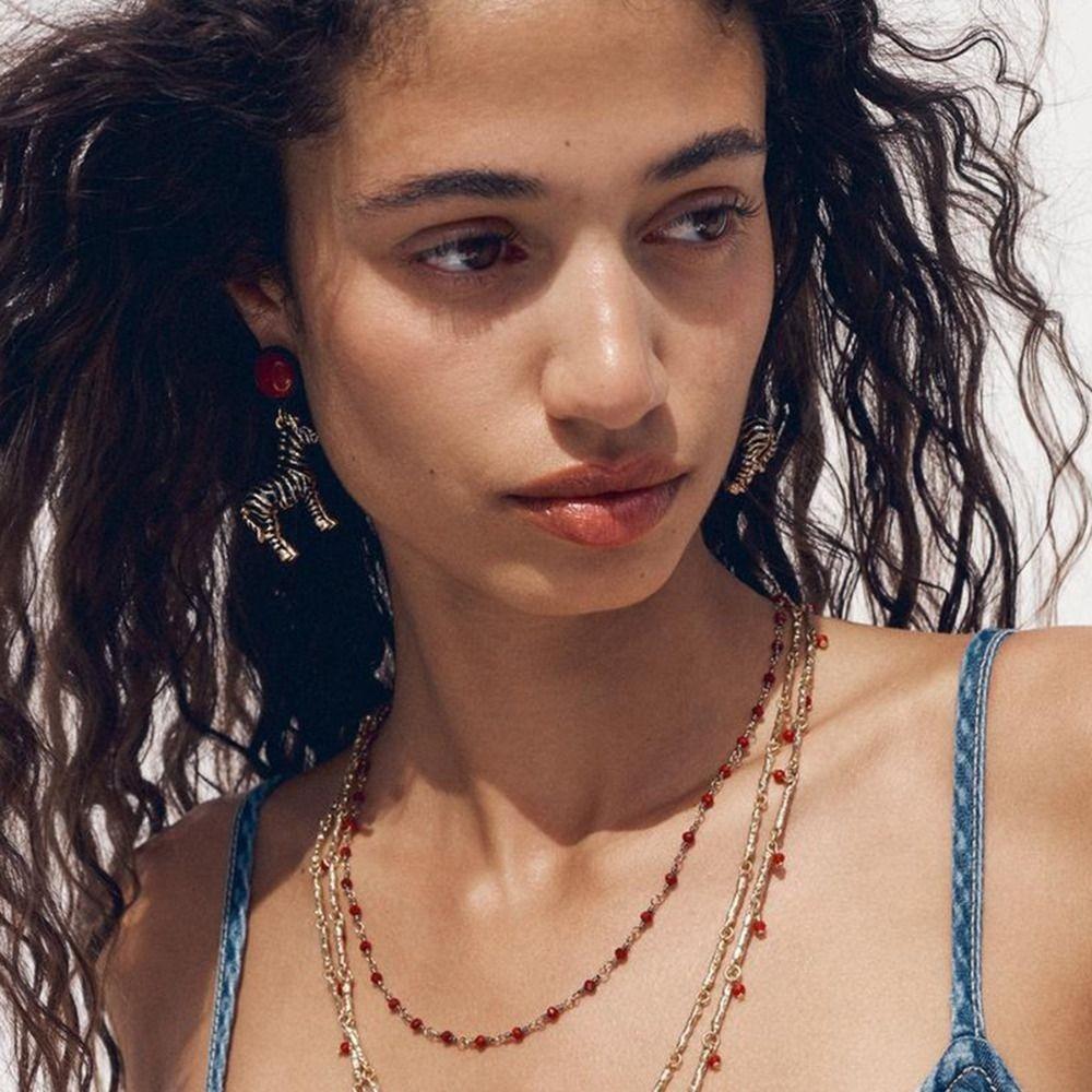 Oil Drop Pendant Zebra Earrings Trend Jewelry Animal  Earrings Enameled Earrings  Summer