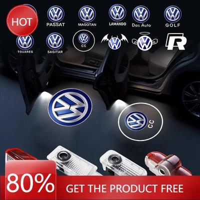 2025 Hot 2pcs LED Car Door Logo Welcome Light Ghost Shadow Courtesy Projector For Volkswagen Sagitar Passat TIGUAN TOUAREG Toura
