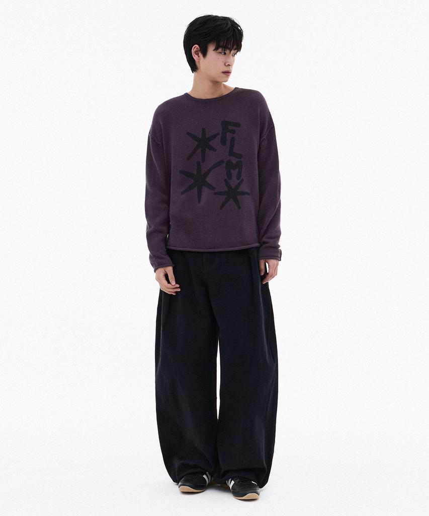 FILLUMINATE Flm Graphic Knit Pullover - Melange Grey
