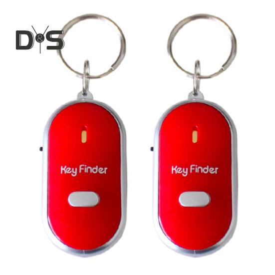 2Pcs Key Finder Keychain Whistle Remote Control Flashing Key Tracker Device Portable Waterproof Anti-lost Key Ring Holder