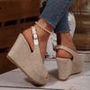 Fashion Ladies Shoes 2025 New Peep Toe Women's Sandals Fashion Buckle Strap Casual Shallow Best Seller Comfortable Wedge Sandals Zapatos
