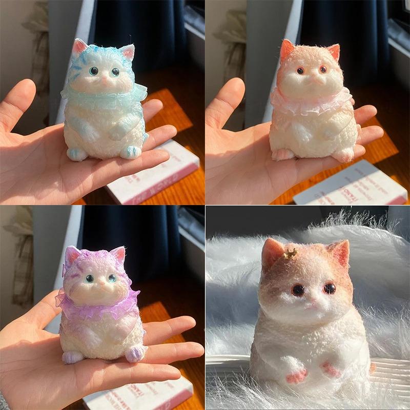Kawaii Glückskatze Siamkatze Weich Langsam Aufgehend Knetbar Stressabbau Sensorisches Fidget Spielzeug Plüsch Schreibtischornament Angstabbau Spielzeug