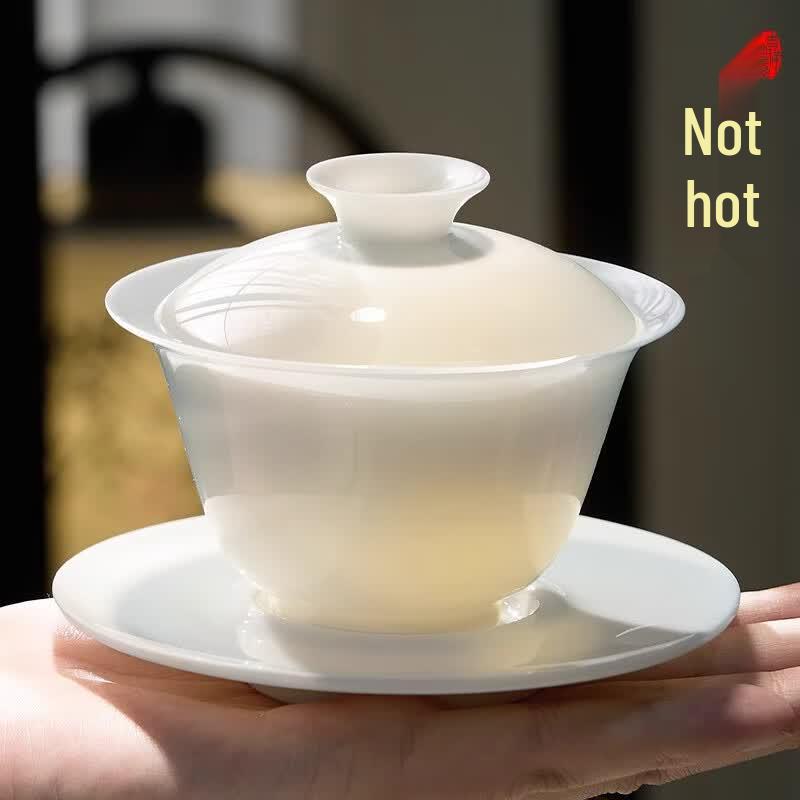 White Porcelain Gaiwan Tea Set (Gaiwan + 2 Cups)