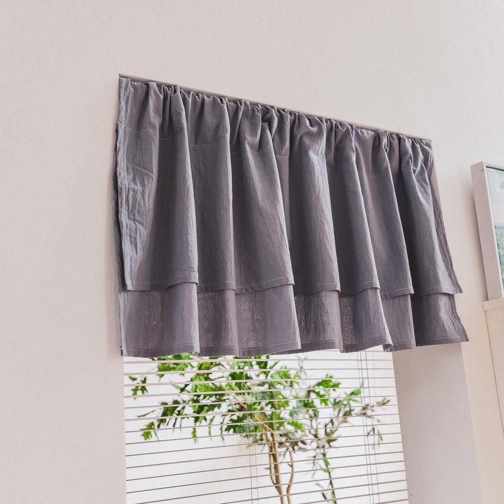 Farmhouse Short Curtain 100% Cotton Drapes for Bathroom Small Window Rod Pocket Tier Curtains Cafe Kitchen Closet Doorway Decor
