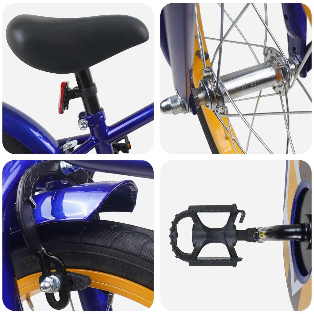 Kids  Bicycle 16 Inch for Ages 4 6 Dark Blue