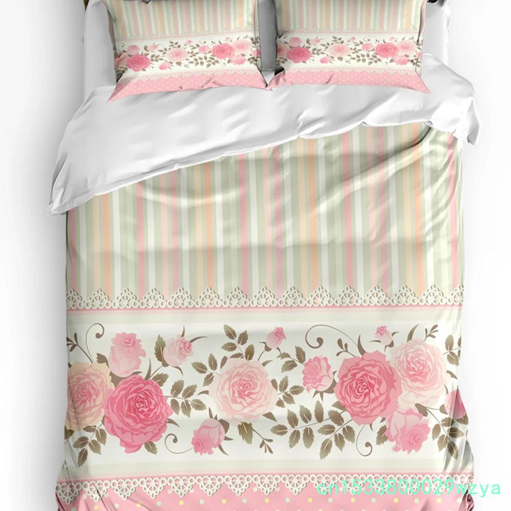 Red Rose Flower Bouquet Plant Duvet Cover With Pillow Case Custom 3pcs Bedding Set Quilt Cover Double Bed Home Textile