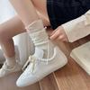 Ballet Style Sweet Flower Bud Socks Fake Two Pieces Of Color-Blocked Bow Stack Socks Cute Girl Versatile Socks