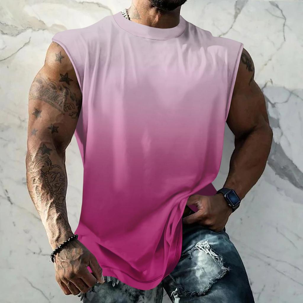 Men Sleeveless Tank Top Muscle Shirt Casual Loose Fit Basic Plain Undershirt Summer Sportswear Workout Gym Vest