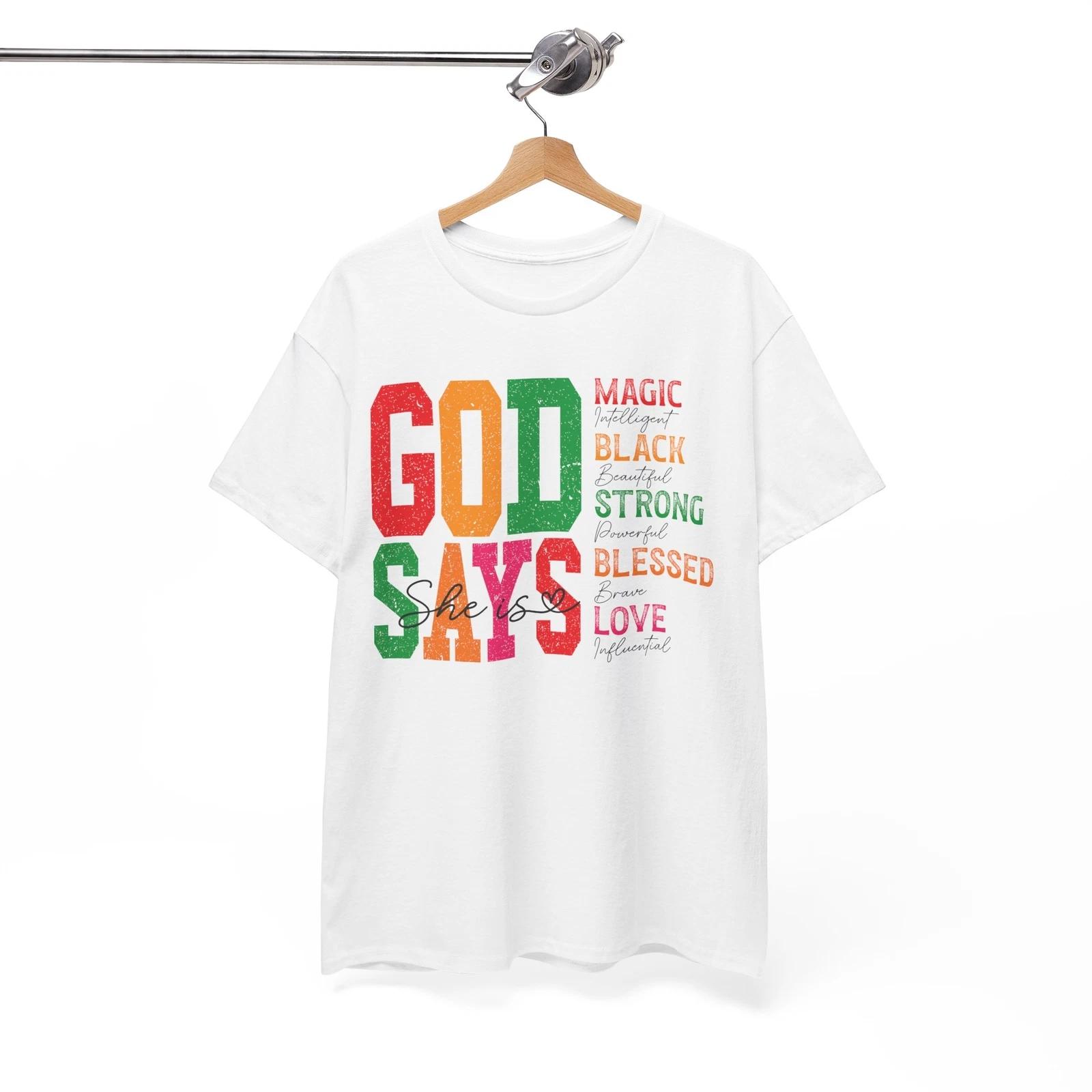 God says she is magic T-Shirt | Christian Strength Tee | Faith Over Fear Shirt 2XL