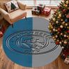 Manchester City FC Pattern Round Rug, Indoor/Outdoor Mat, for Picnic, Gameroom, Bedroom, Office, Living Room, Home Decor Carpet, Birthday Gift