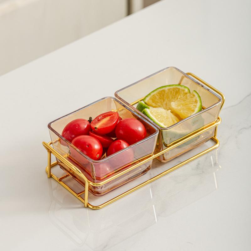 Light Luxury Glass Fruit Plate  Creative Household Living Room Snack Plate  Dried Fruit Snack Plate  Dessert Plate  Candy Plate  Fruit Plate