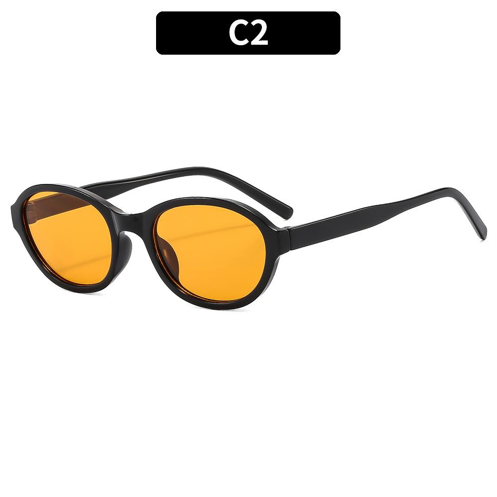 Винтажные маленькие овальные брендовые солнцезащитные очки женские Новая мода простые оранжевые черные солнцезащитные очки женские Летние уличные очки uv400