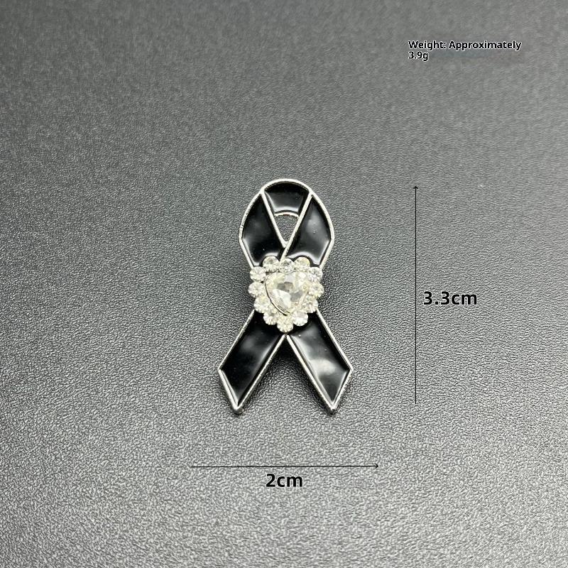 Unikalna przypinka z wstążką Broszka Pin na pogrzeb Pamiątkowy Pin Emaliowana Czarna wstążka Odznaka żałobna Pin na pogrzeb Broszka