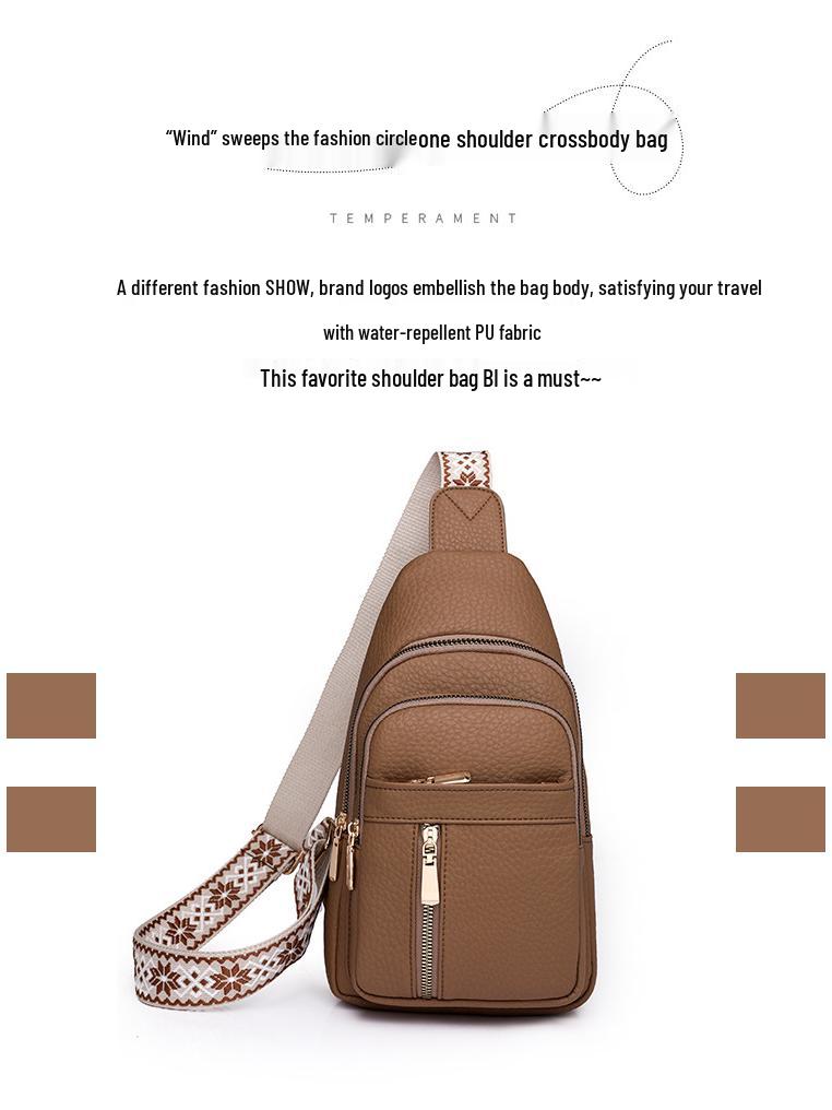 Retro PU Crossbody Chest Bag: Lightweight, Multi-compartment, Versatile and Fashionable Shoulder Bag