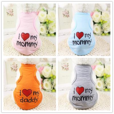 I Love My Mommy Pet Clothes Puppy Vest Cute Dog Coat Pajamas Sweatshirt Clothes For Pets Cartoon