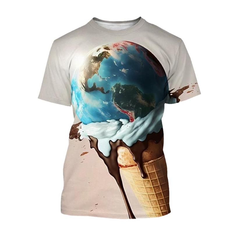 3D Print Ice Cream Mens Funny T Shirt  Women Kids Fashion Ice T-shirt Men's Short Sleeve Tee Tops Casual Harajuku Cheap Stuff