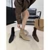 Autumn thick heel elegant light casual short boots small leather boots simple commuting casual square head fashion boots