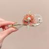 Ancient Temperament Enamel Peony Flower Twist Clip High Sense Painted Flower Light Luxury Hairpin Elegant Pan Head Hair Accessories Women