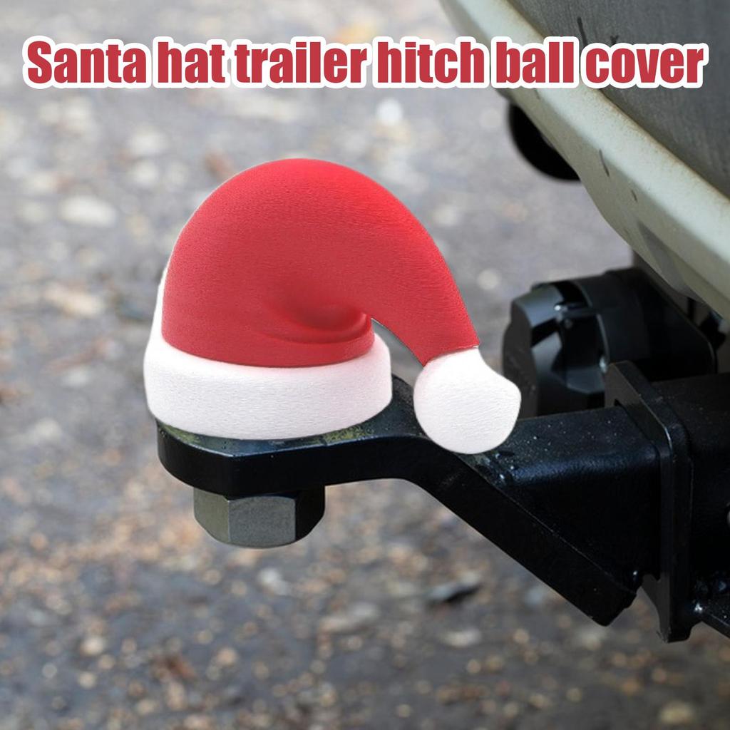 Funny Trailer Hitch Cover Christmas Santa Hat Vehicle Decoration Tow Hitch Covers for Men Friends Family Husband Him Boyfriend