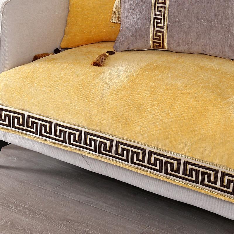 High-grade Classical Thicken Chenille Sofa Towel Modern Soft Anti-slip Sectional Sofa Cover Luxury Solid Color Couch Covers