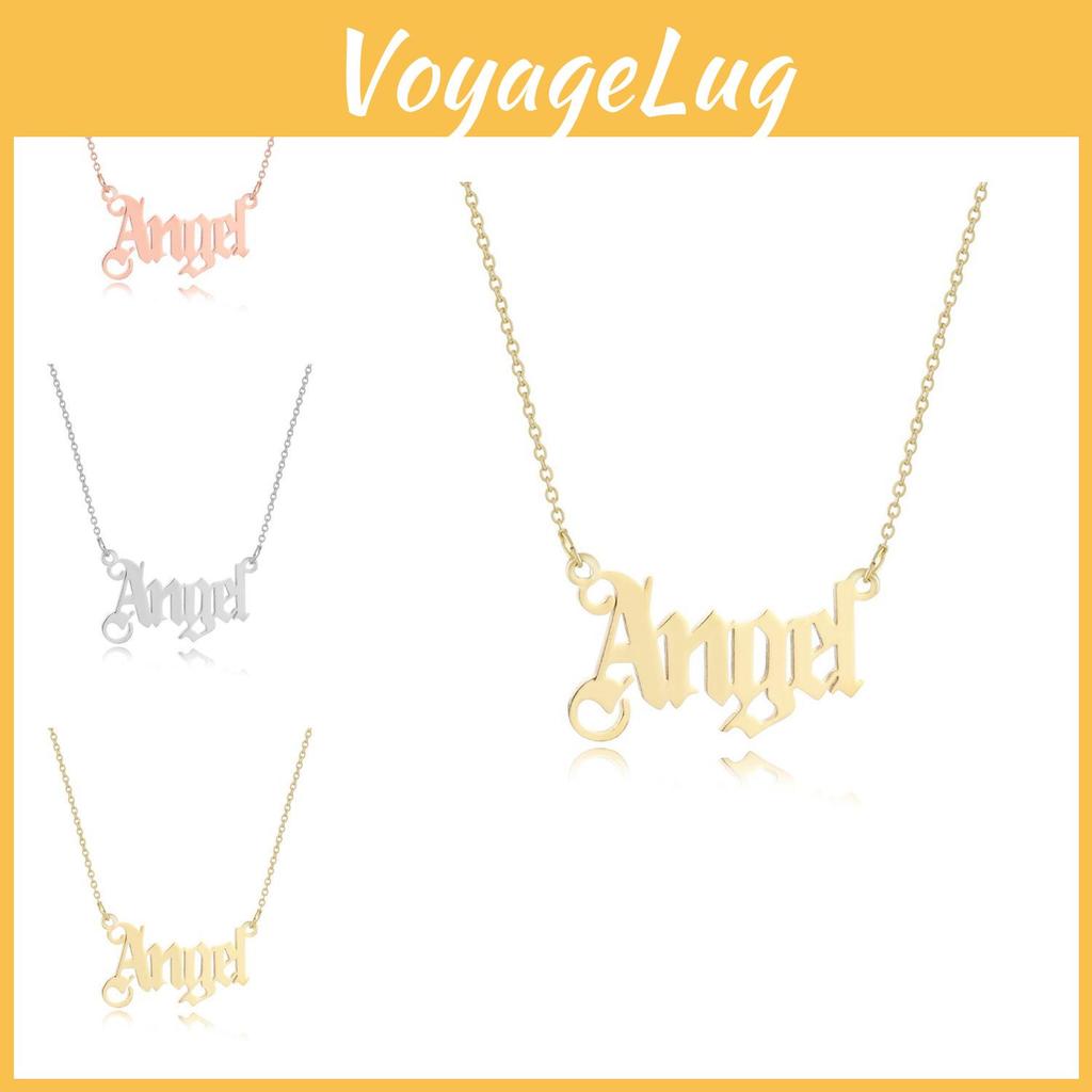Elegant Silver Angel Alphabet Necklace With Unique Creative Fashion Statement