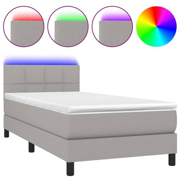 Maison Exclusive - Lattenrost-Bettgestell mit Matratze und LED Hellgrau 80x200cm