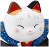 Yakushi Kiln Nishikisai Fukusuke Maneki Neko (Lucky Cat) No. 4, Height 12cm, 7845
