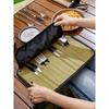 Stainless Steel Cutlery Set with Storage Bag: Chopsticks, Spoon, Fork, Knives, and Bowls for Outdoor Camping and Picnics.