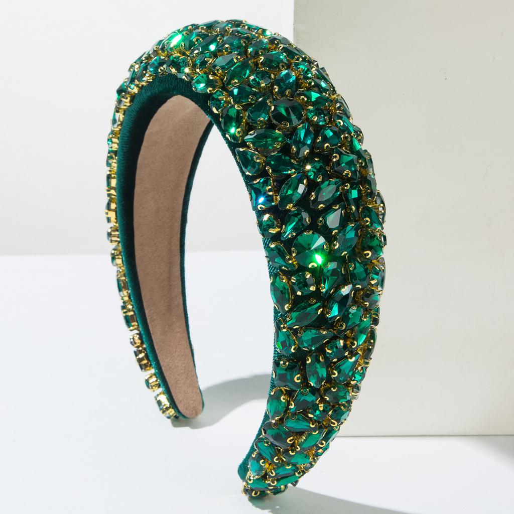 Crystal Headbands For Women Luxury Wide Padded Bling Sparkly Woman Hairband Rhinestone Hair Hoop Wedding Prom Party Hair Jewelry