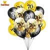 15PCS 30 40 50 60th 70 80 Year Old Latex Balloon Confetti Balloon Set  Combination Adult Birthday Party Decorations
