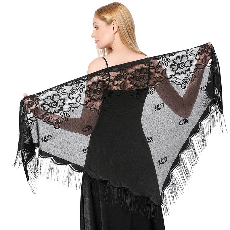 Elegant Lace Triangle Shawl for Brides and Bridesmaids: Perfect for Weddings and Evening Gowns