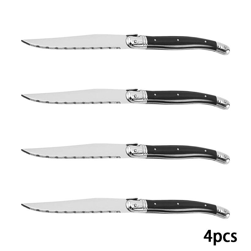 4-10 ks 9'' steakový nůž Laguiole, černé příbory, večeře, nože, vidličky, nerezové nádobí, restaurace, bar, kuchyňské nádobí