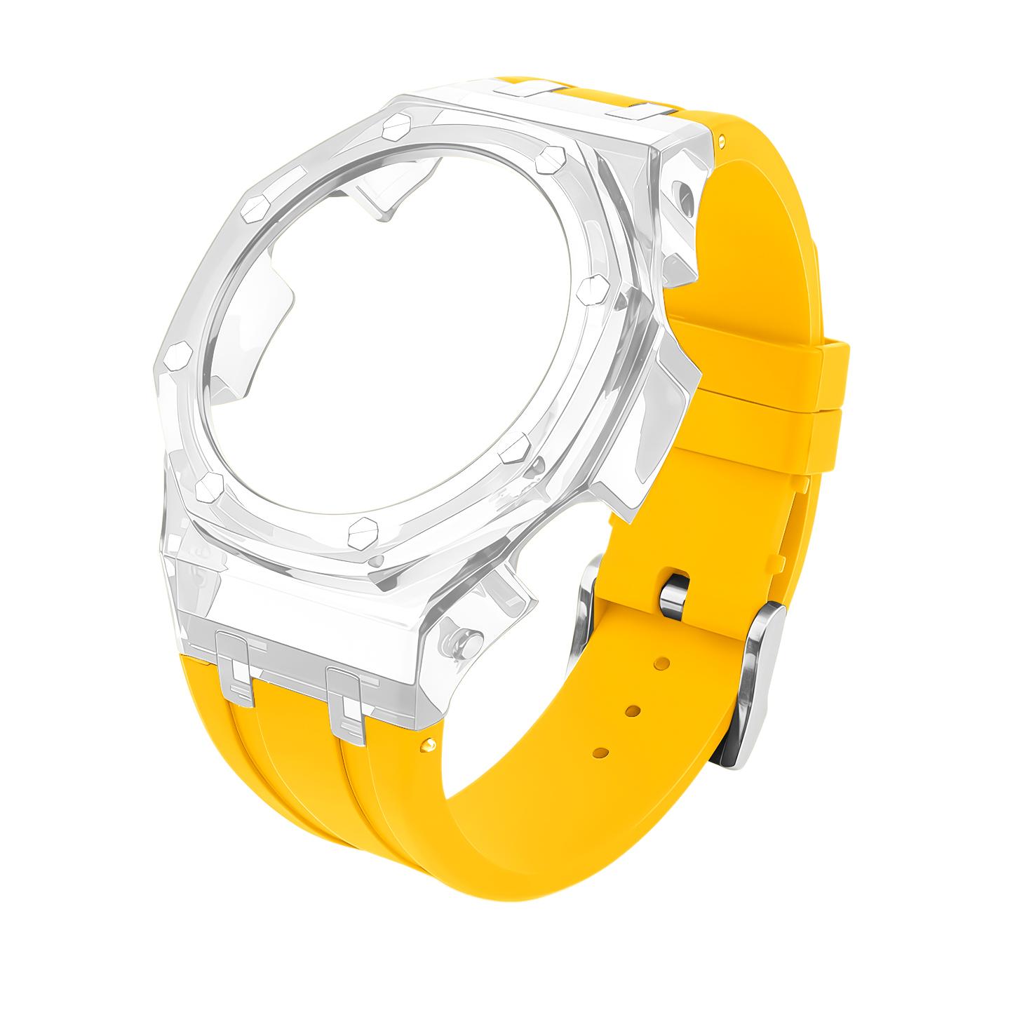 

для Casio GA2100 GA-B2100 Прозорий каркас безеля Комплект для модифікації - Міцний гумовий спортивний ремінець Запчастини для заміни годинників GA2110 GA2100 2110 B2100