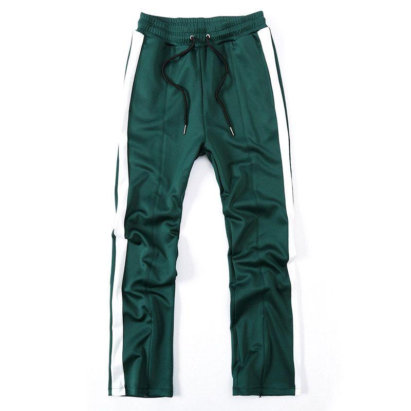 

European and American Catwalk Spring Contrast Color Stand-up Collar Sports Jacket Green Pants XL