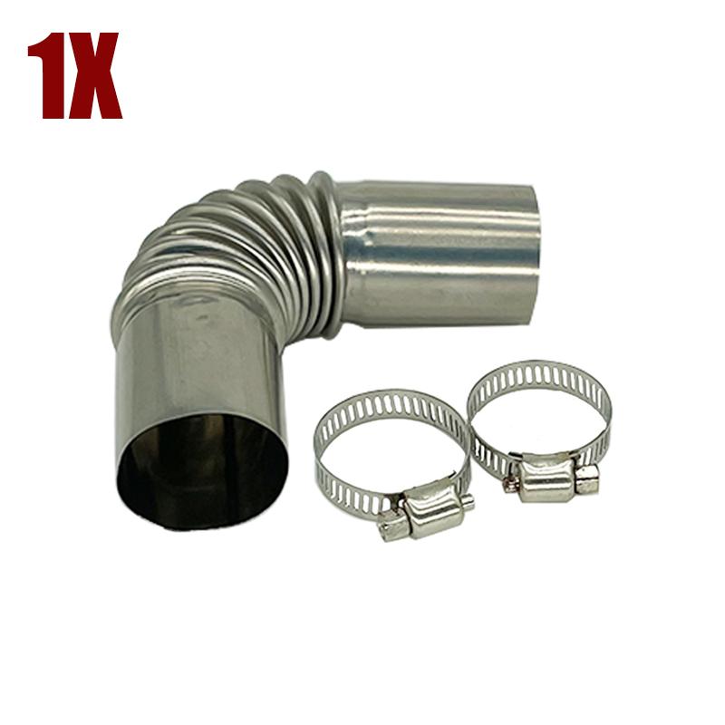1/2/4/6X 25mm Car Elbow Pipe Air Diesel Parking Heater Exhaust Pipe Connector w/Clamps For Eberspacher Webasto Diesel Heater 1X