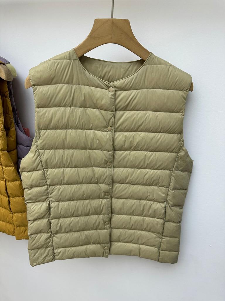 White duck down Pinghu light down jacket, vest liner, round neck V-neck variable thermal vest, vest, free storage bag.