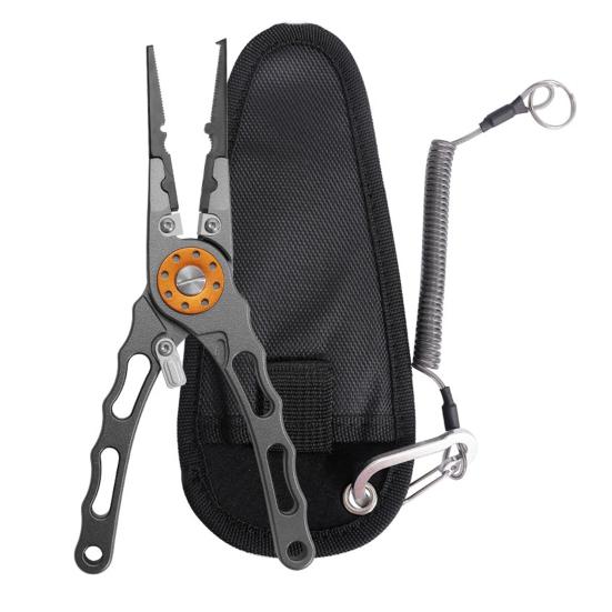 Aluminum Alloy Fishing Pliers Ergonomic Handle Portable Multifunction Ring Opener PE Line Cutter Hooks