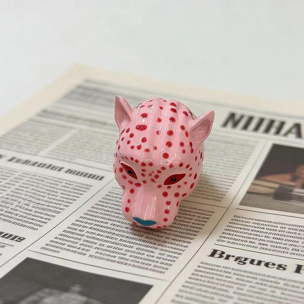 Niche Design Enamel Leopard Head Ring - Versatile Luxury Jewelry for Women