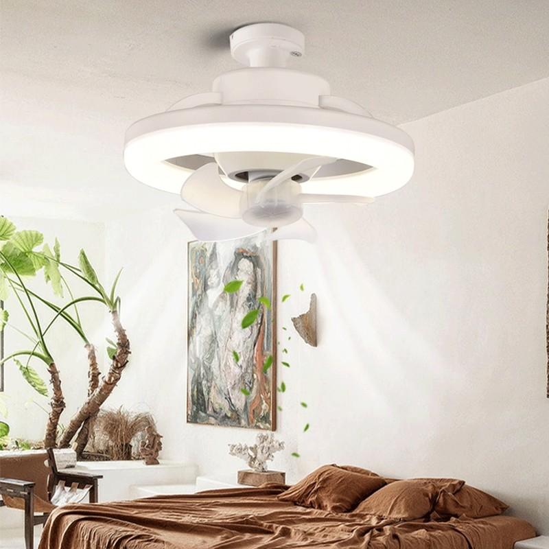 360° Moving Head Screw Fan Light Kitchen Smart Remote Control Exhaust Fan E27 Electric Ceiling Fan With Light