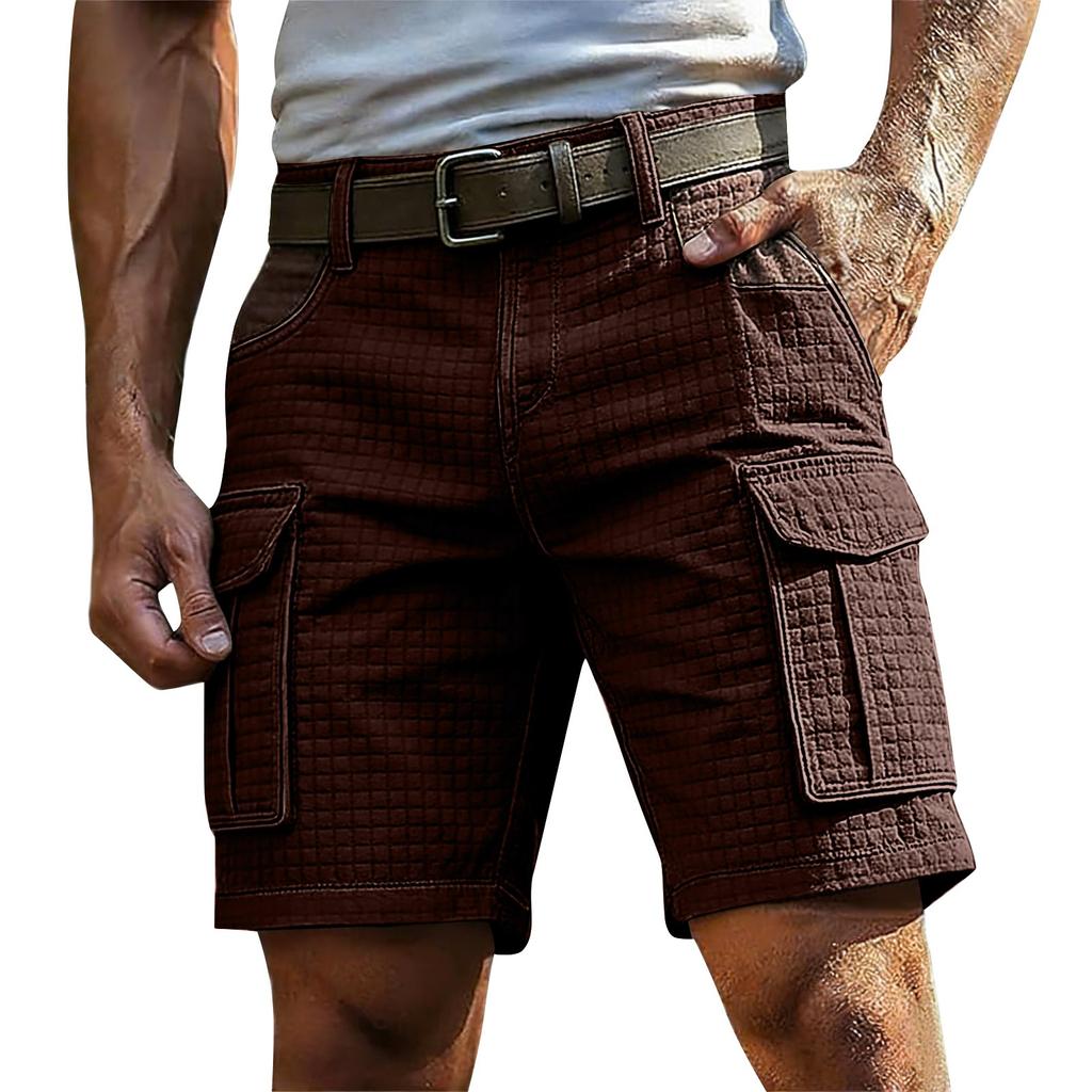 Men's Summer Multi-Pocket Textured Cargo Shorts Men's Casual Fashion Cargo Shorts