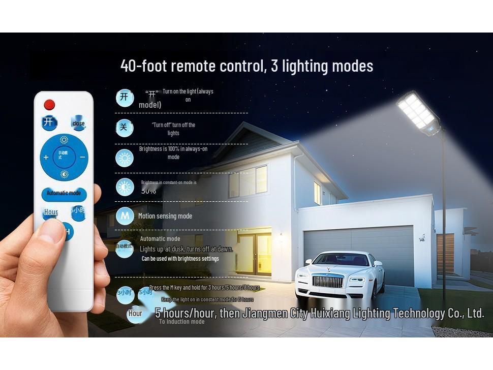 2026 High Brightness Solar Street & Courtyard Light with Remote Sensor Control - Waterproof Outdoor Light