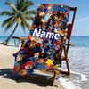 Custom Name Personalized Paddington Bear Print Beach Towel, for Trip Camping Beach Party Home Decor, Birthday Gift for Family & Friends