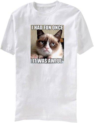 

Grumpy Cat T-Shirt I Had Fun Once It Was Awful Super Cool Angry Animal Cat Dog M