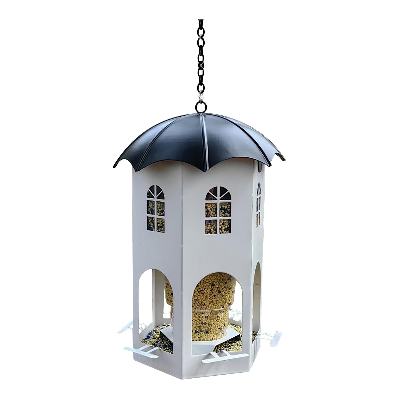 

Кормушка для птиц Castle Bird Feeder Outdoor Garden Metal Bird Feeding One Size белый