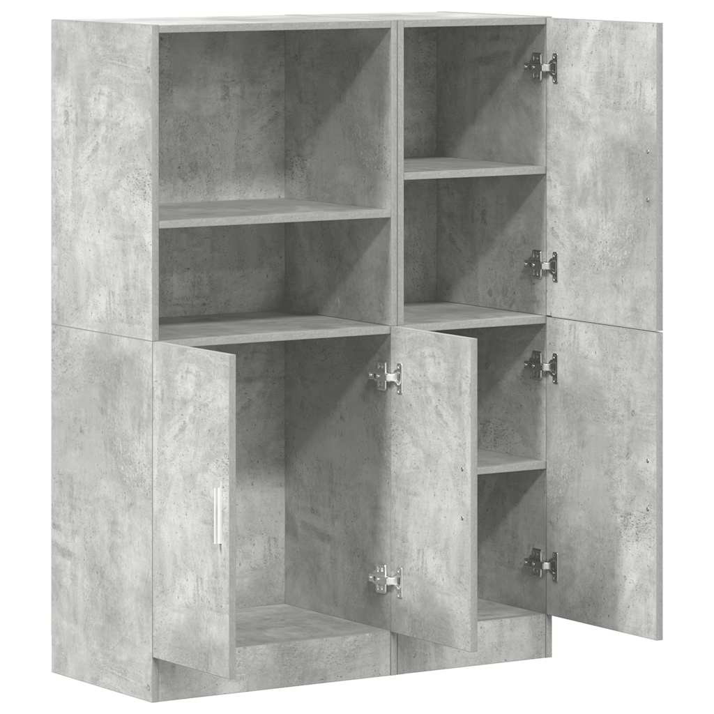Vidaxl Set of 2 Kitchen Cabinets, Concrete Grey