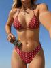 Dámské plavky Oboustranný potisk Sexy s vázáním za krkem Bez zad Vázání vzadu Bikini Kostým Plážové oblečení Plavky