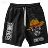 ONE PIECE Animation Luffy Sauron Peripheral Printed Shorts American Summer Men's Daily Loose Sports Breathable Shorts