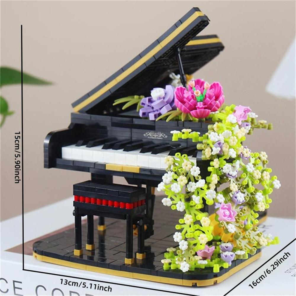 Dreamy Flower Violin Mini Building Blocks Toys Set Fusion of Music & Floral Aesthetics Detailed Design Holiday Gift